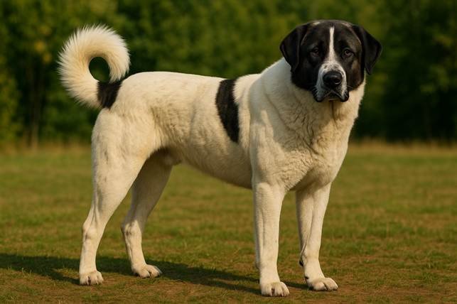 Bulgarijos aviganis stovintis pievoje Bugivugi