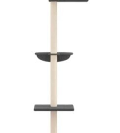 Draskyklė katėms iki lubų, tamsiai pilka, 263,5–289,5cm