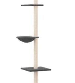 Draskyklė katėms iki lubų, tamsiai pilka, 263,5–289,5cm