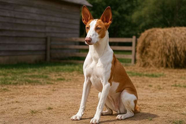 Ibicos podengas rudai baltas šuo Bugivugi