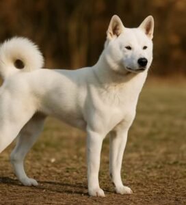 Kišu šuo stovintis lauke Bugivugi