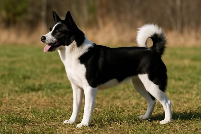 Karelų lokinis šuo lauke Bugivugi