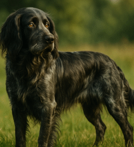 Mėlynasis Pikardo spanielis žolėje Bugivugi