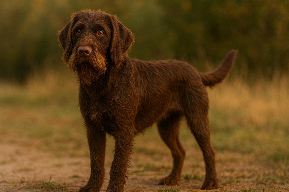Pudelpointeris šuo lauke Bugivugi