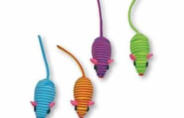 Žaislai katei spalvotos nailoninės pelytės Croci 5cm 6vnt