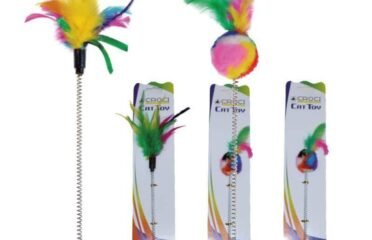 Žaislas katėms spyruoklė su plunksnomis Croci 29cm 2vnt