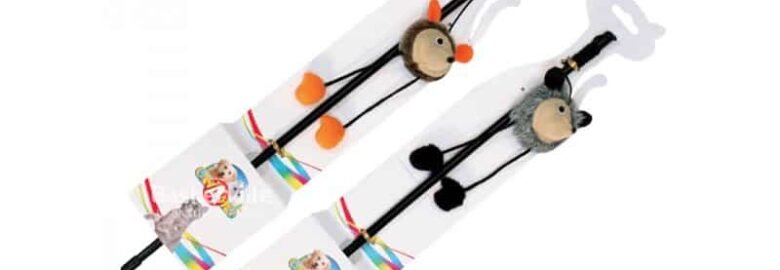 Žaislas katėms lazdelė su įvairiais gyvūnais Croci 45cm 2vnt