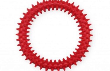 Raudonas spygliuotas žiedas Pet Nova Dental 12.5cm 3vnt