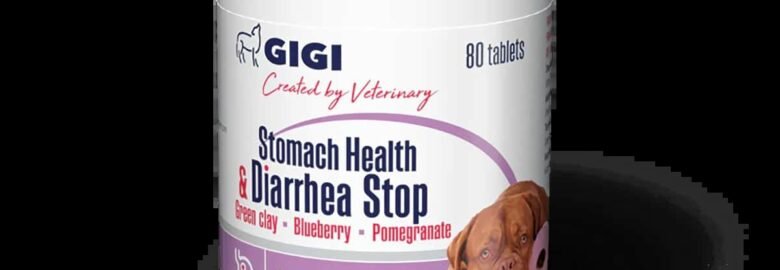 Papildai dideliems šunims nuo viduriavimo Gigi Stomach Support and Diarrhea Stop 80 tab.