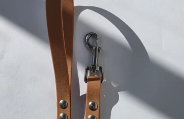 Pavadėlis dengtas pvc, juodas su ruda rankena