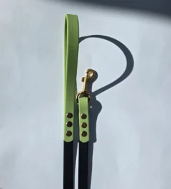 Pavadėlis su žalia rankena dengtas pvc, juodas