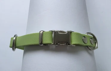 Reguliuojamas antkaklis dengtas pvc, žalias