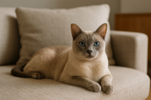 Tonkino katė trumpaplaukė šviesaus kailio Bugivugi