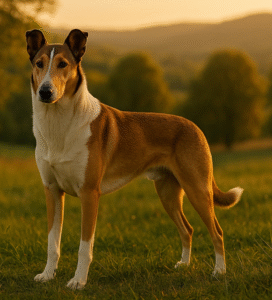 Trumpaplaukis kolis šuo lauke bugivugi