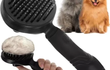 Savaime išsivalantis masažuojantis gyvūnų kailio šepetys