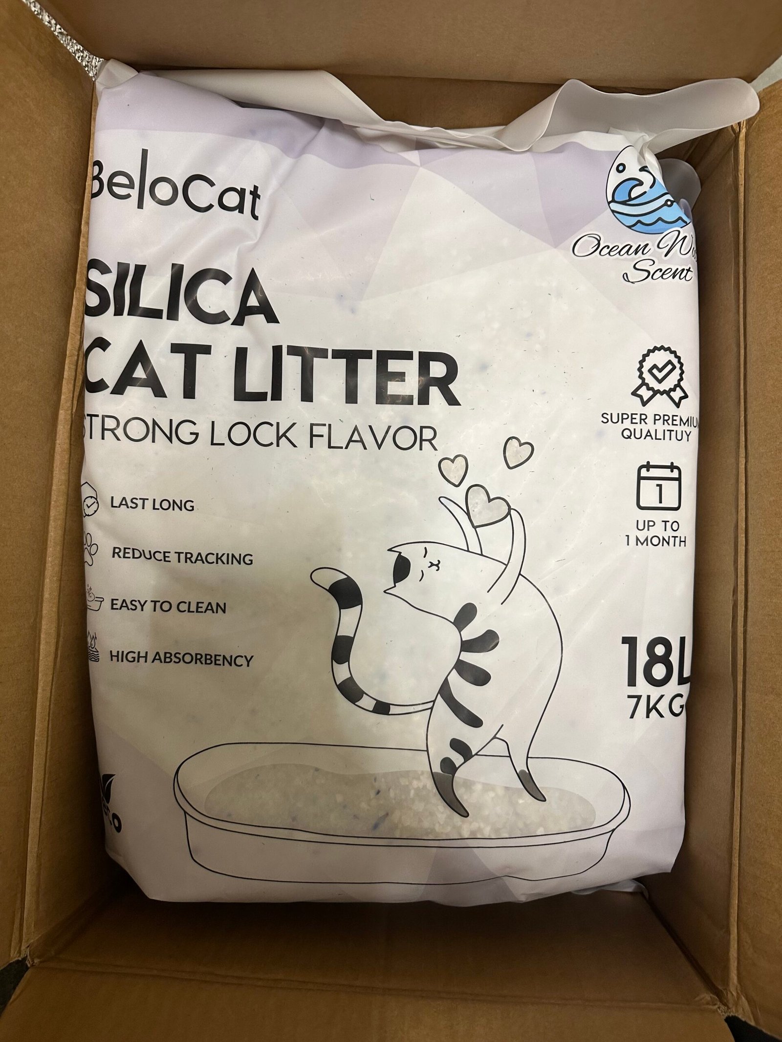 Belocat silikoninis kačių kraikas 18l/7kg